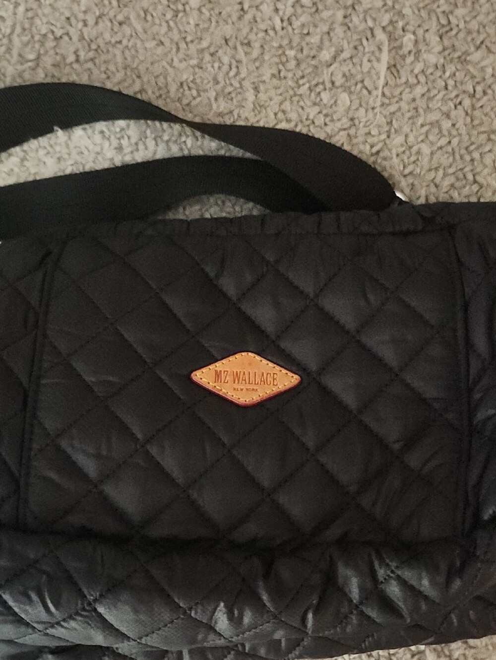 MZ Wallace Black Quilted Nylon Crossbody with Front Zip Pockets - Picture 2 of 4